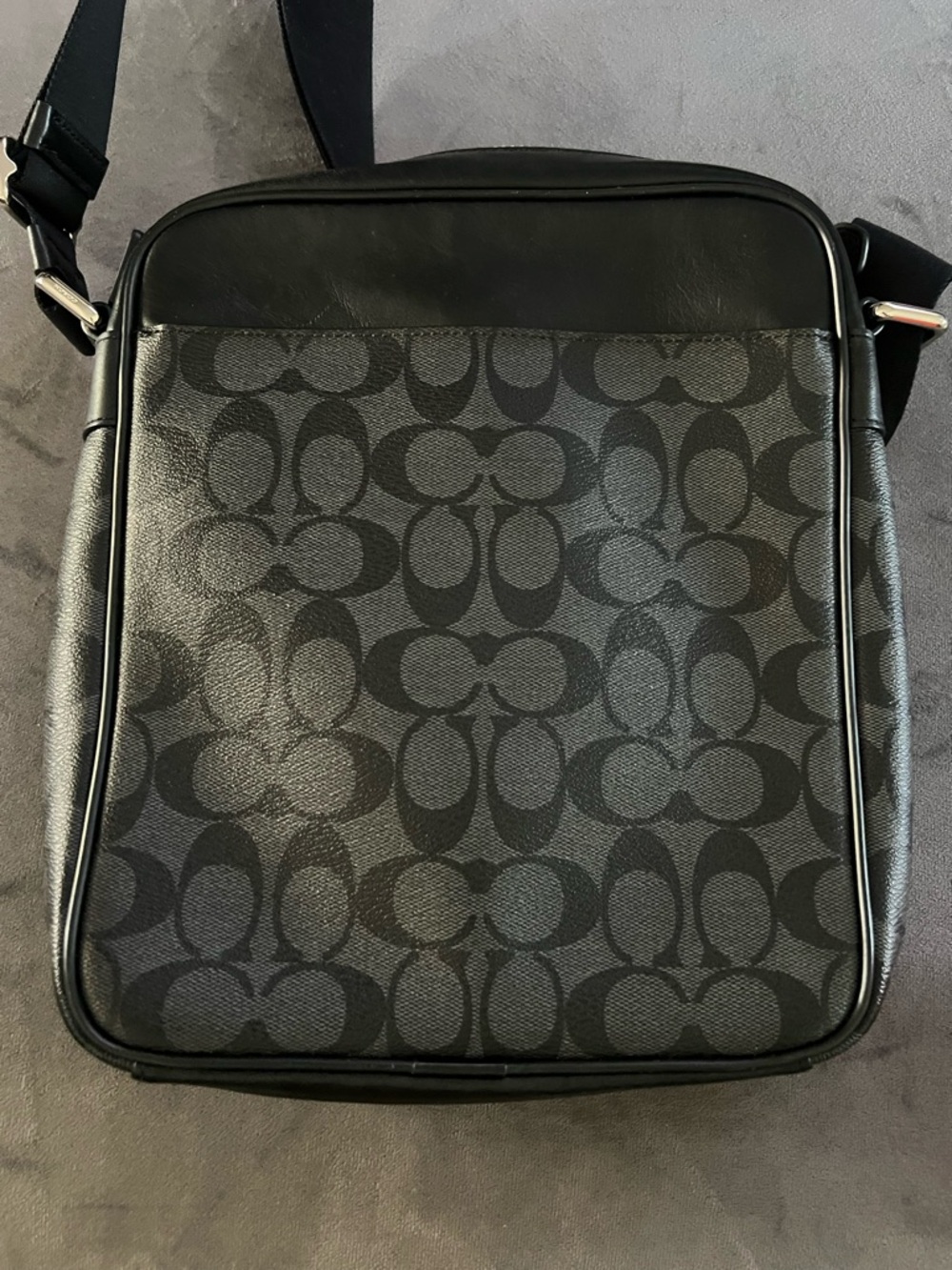 COACH Sullivan Crossbody Signature Canvas & Leather Charcoal Black Men’s/Unisex - Picture 3 of 7